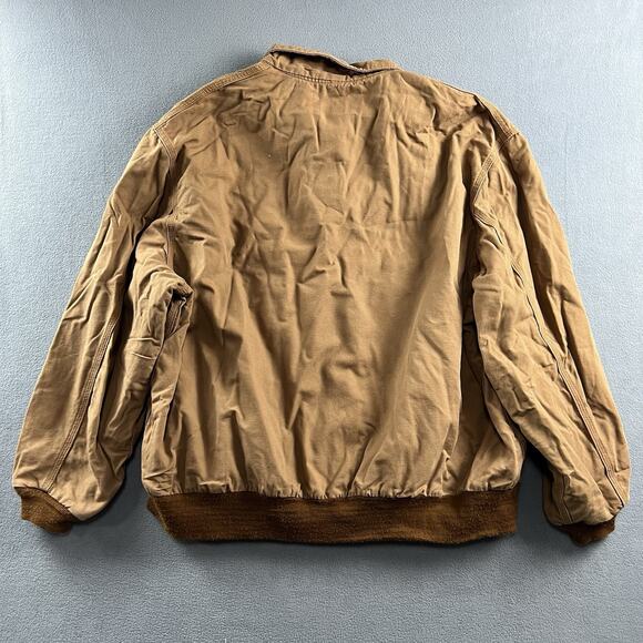 Carhartt Jacket Mens 4XL Brown Flame Resistant Bomber Full Zip Bomber Workwear - Picture 3 of 8